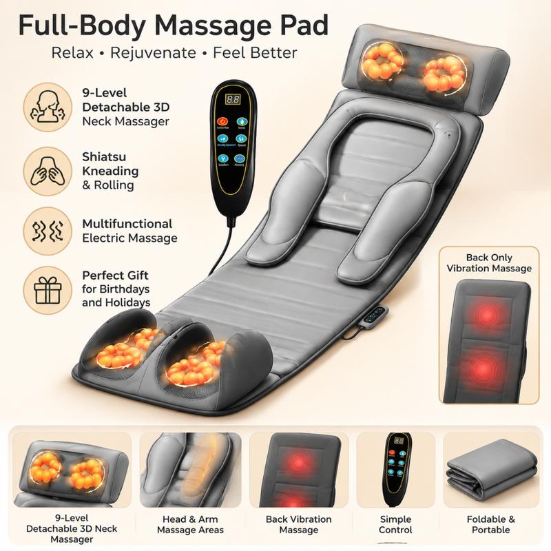 Electric Full Body Massage Mat with Shiatsu Kneading