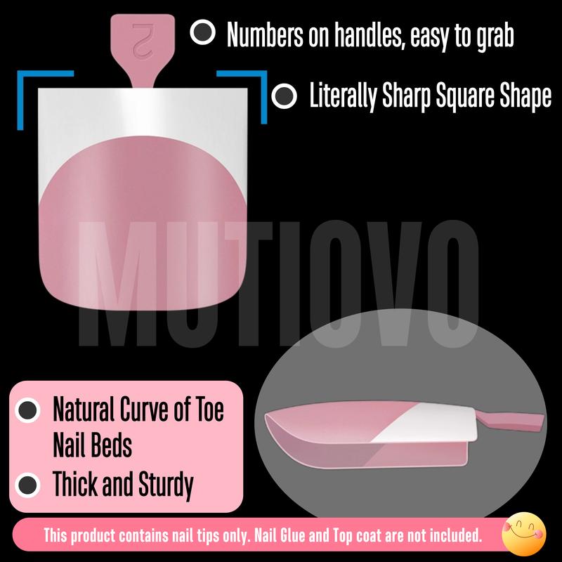 French Toe Nail Tips Press on
