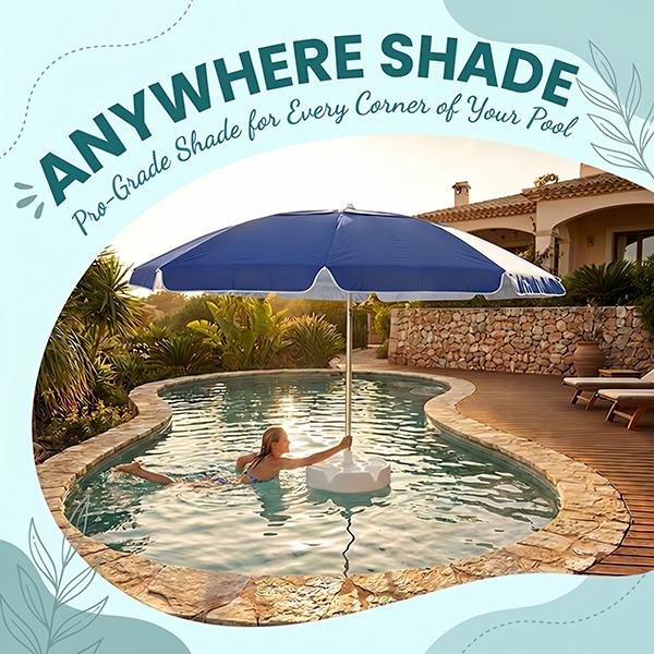 Sombrilla flotante para piscina con barra