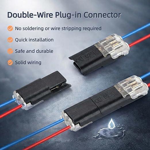 Conector enchufable de doble cable para LED (paquete de 20 unidades)