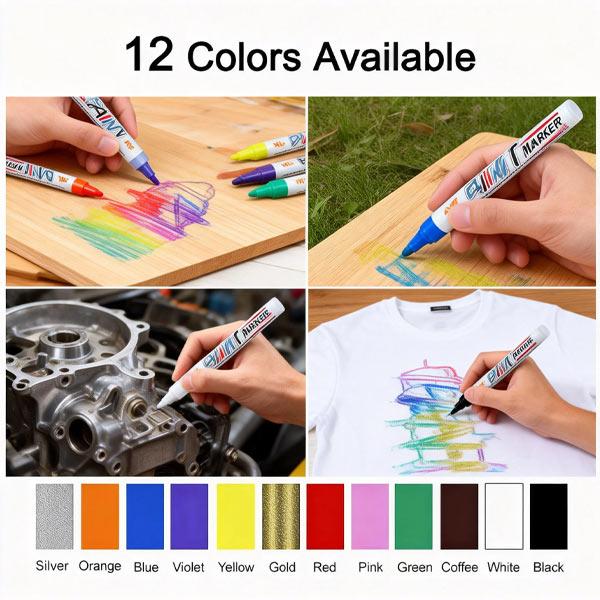Tinta permanente a base de aceite de 12 colores